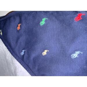 Ralph Lauren Terry Cotton Hooded Towel Baby Bath Polo Logo Blue White